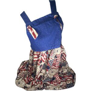 Vintage‎ Handmade Americana Dress USA Pattern W/ Button Up Back Size 34” Waist